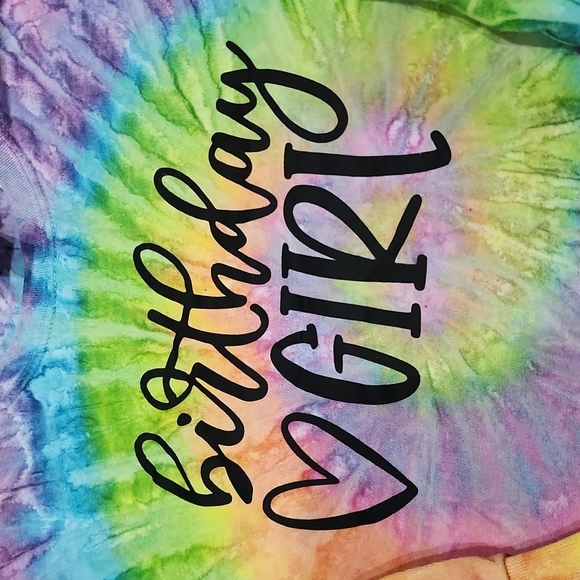 Tie dye Girls Birthday shirt - Picture 2 of 4
